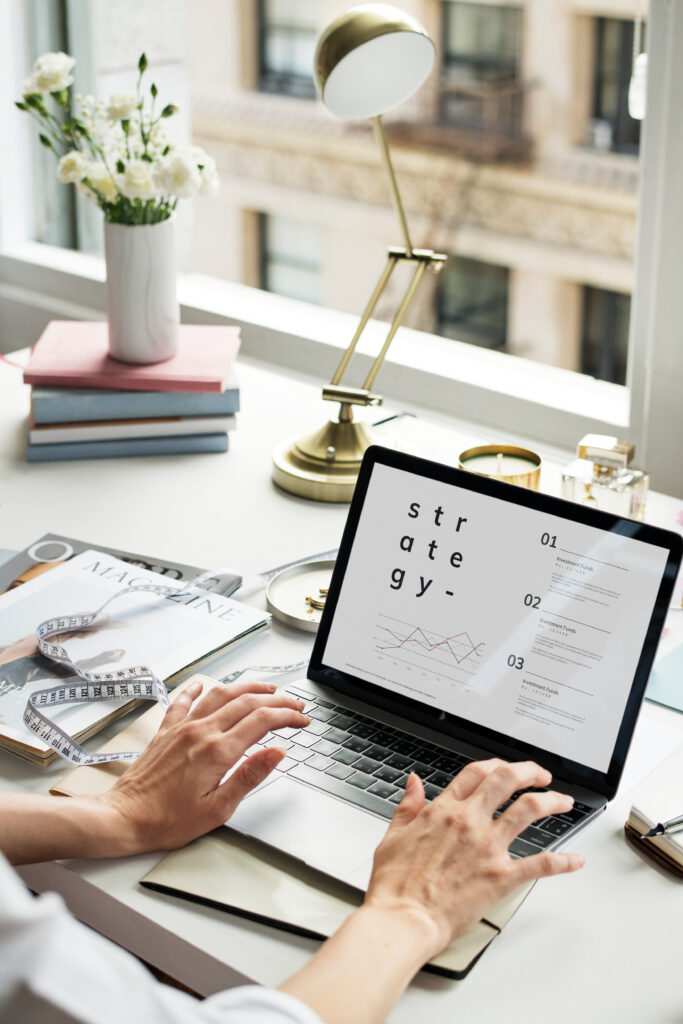 Woman using a laptop